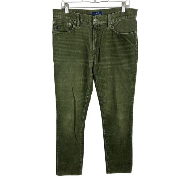 Polo Ralph Lauren Men's Green Corduroy Straight Leg Pants 32 x 32 - Picture 1 of 6